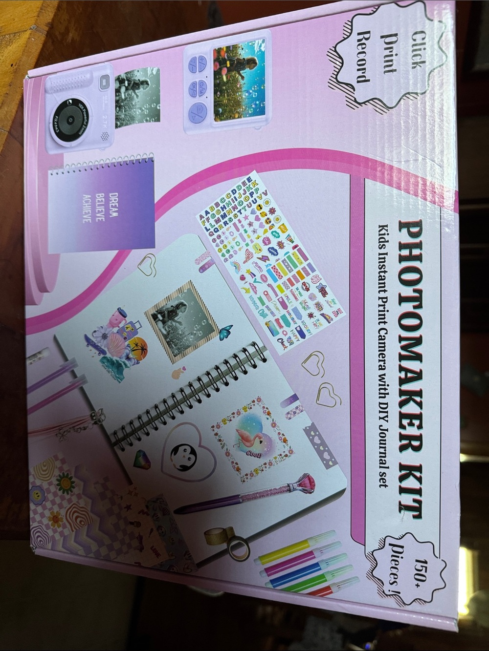 Kids Instant Print Camera & DIY Journal Kit - Pink